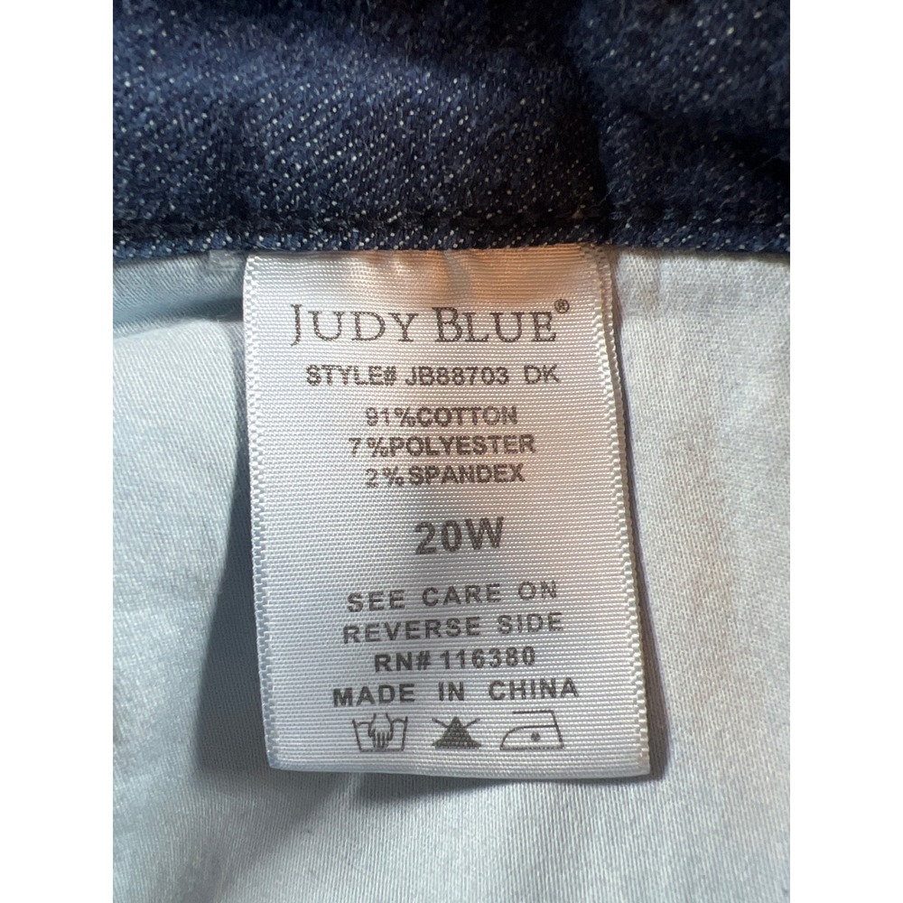Judy Blue 20W Dark Wash High Rise Raw Hem Skinny Jeans JB88703 DK - Picture 5 of 10